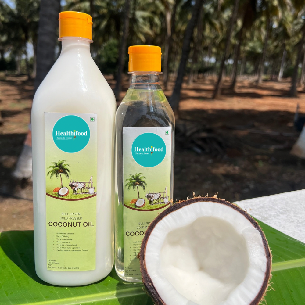 Bull-Driven Cold Pressed Coconut Oil (For Cooking, Skin & Hair Health, Oil Pulling)